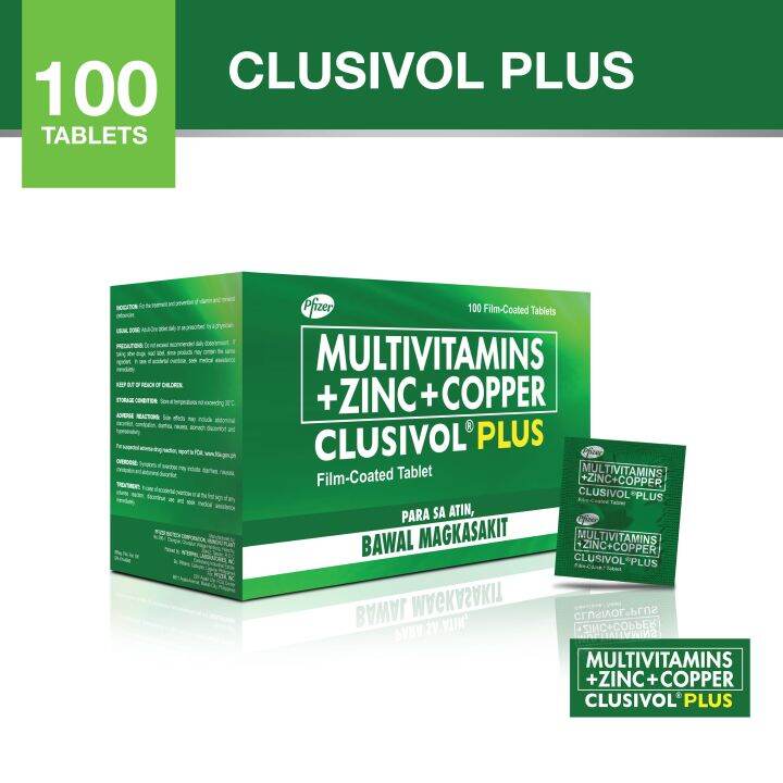 Multivitamins + Zinc + Copper (Clusivol Plus) 100 Tablets Lazada PH