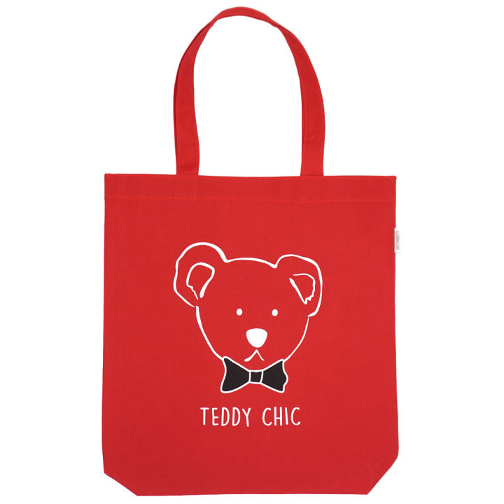 mombo-กระเป๋าผ้าสะพายข้าง-ลายน้องหมี-พร้อมส่ง-ผลิตโรงงานไทย-สีดำ-สีแดง