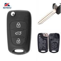 【☂】 islwpi KEYECU Flip Remote Car Key Case Fob 3ปุ่มสำหรับ Kia Soul Cerato Koup Sportage Rio 2010 2012 2013 2014