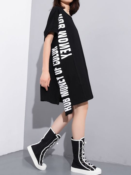 xitao-dress-loose-women-letter-print-t-shirt-dress