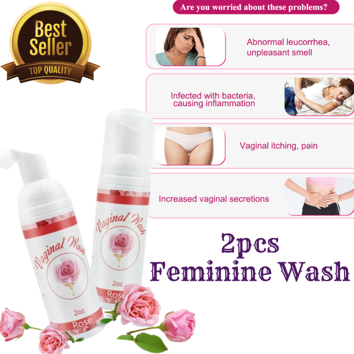 2pcs Feminine Wash Antibacterial Feminine Wash for Bad Odor w/ Cooling Whitening Tightening