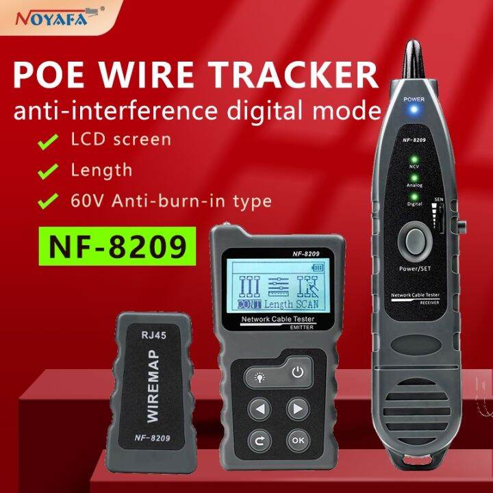 NOYAFA NF8209 LCD Display Measure Length Lan POE Wire Checker Cat5