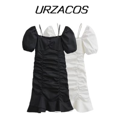 UR ZA COS เสื้อผ้าสตรีสไตล์ปรุงสุกแบบใหม่ WG30RBGN2000ชุดเดรสรัดรูปมีห่วงโซ่เบา