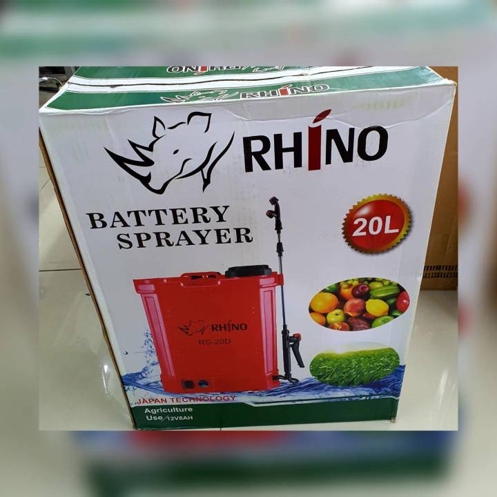 rhino-เครื่องพ่นยา-รุ่น-rs-20d-ขนาดถัง-20-ลิตร-สีแดง-แบตเตอรี่-พร้อมหัวฉีด-3แบบ-ครบชุดพร้อมใช้งาน-ถังพ่นยา-เครื่องพ่นยา