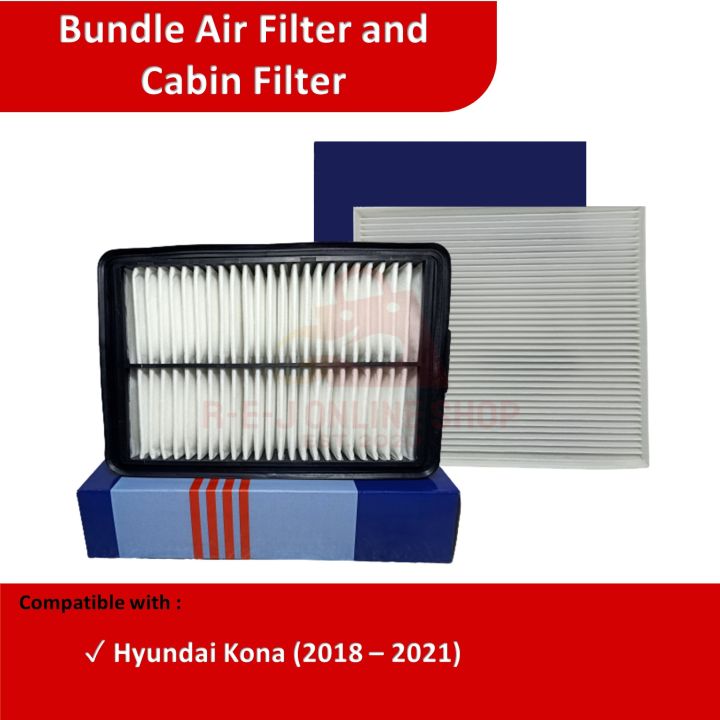 BUNDLE Air Filter and Cabin Filter for Hyundai Kona (2018 - 2021 ...