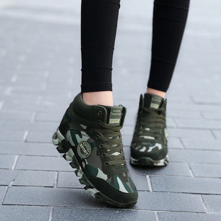 XINYANG Fashion Camouflage Sneakers Women Hide Heel Canvas Vulcanize Shoes  Woman Platform Wedge Shoes Plus Size 35-42 