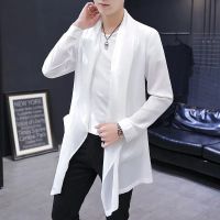 Men Clothing 2022 Mens Ultra-thin Windbreaker Mid-length Summer Sun Protection Clothes Coat Trend Korean Version Handsome Cloak