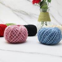 ；‘。、’ (50M/Roll) 3Mm Colorful Jute Twine Coarse Linen Woven Hemp Rope Rion Wedding Vintage Gift Packaging Sewing Party Christmas