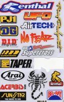 สติกเกอร์แต่งรถ ติดรถยนต์ รถมอเตอร์ไซค์ หมวกกันน็อค สติกเกอร์ PVC โลโก้ Logo สปอนเซอร์ รถแข่ง Honda Yamaha Suzuki Kawasaki Ducati ,Sponsor Racing Stickers Size: 27 x 18 cm