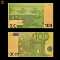 Colorful Euro Gold Banknotes Euro 100 Paper Money Banknotes Souvenir Bank Note Value