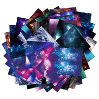 200pcsset Origami Paper Vibrant Starry Space Folded Paper Double Sided Art DIY Scrapbooking Paper for Kids School Craft Decor