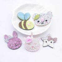 10Pcs Star Cat Rabbit Honeybee Koala Cactus Applique สำหรับ DIY เสื้อผ้าหมวกรองเท้า Decor Patches Headwear คลิปผม Bow อุปกรณ์เสริม