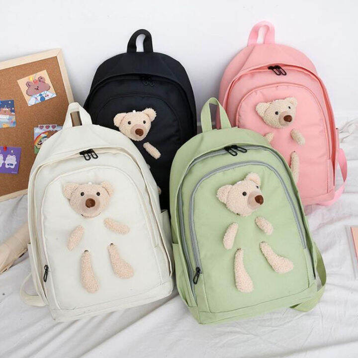 4 in 1 Korean School Bags For Women College Student Travel Backpacks ...