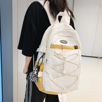 School bag female college student design sense niche ins Japanese high school backpack computer bag class commuting backpack female 【FRE】