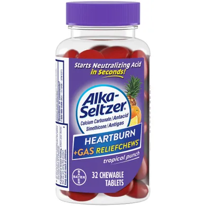 Alka-Seltzer | Heartburn + Gas ReliefChews, Tropical Punch Flavors (32 ...