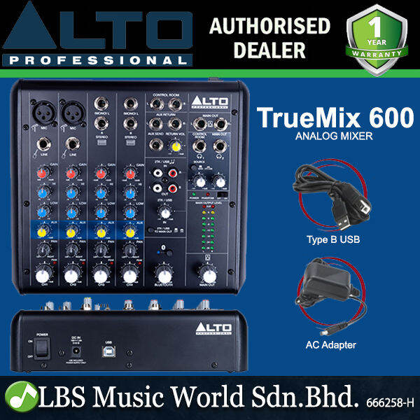 Alto Professional TrueMix 600 Portable 6 Channel Analog Mixer with USB