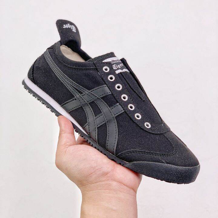 XINYANG 2022 New Summer Original Tiger Mexico 66 Slip On Women's and Men's  Canvas Walking Sneakers Unisex Casual Sports Running Jogging Black Shoes 