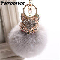 Charms คริสตัล Faux Fox Fur พวงกุญแจผู้หญิงเครื่องประดับแขวนกระเป๋ารถ Key Chain แหวนของเล่นของขวัญ Llaveros เครื่องประดับจี้-Youerd