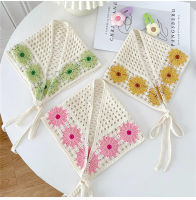 Elastic Sweet Hollow Cute Handmade Crochet Triangle Headband Headscarf Hat Knitted Hair Scarf