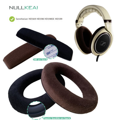 NULLKEAI Velvet Replacement Parts for HD569 HD598 HD598SE HD599 Earpads Bumper Headband Earmuff Cover Cushion