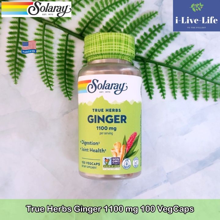 สารสกัดจากรากขิง-ขิงสกัด-true-herbs-ginger-1100-mg-100-vegcaps-solaray
