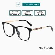 Mắt kính cận nam nữ AMIE Eyewear gọng kính vuông chất liệu nhựa kim loại