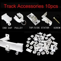 【CW】 10pcs Curtain Pulley Metal Screws Side Mounting Bracket Fixed Top Clamping Rail End Cap Accessories