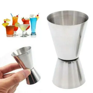 AU Luxe Stainless Steel 18/8 Cocktail Measuring Jigger Cup, 28ml And 14ml