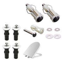 【CW】 2 Set Toilet Hinges Screws Hole Fixing Expanding Rubber Screw Top Nuts Fittings