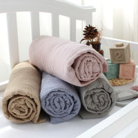 Skin Friendly Super Soft Baby Fitted Sheet Two Layers Gauze Bed Sheets Solid Color Cotton Bedspread Bed Cover For Cribs 130*70*2