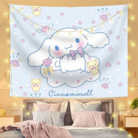 (ร้อน) sanrios Cinnamoroll ภาพพื้นหลังผ้าอะนิเมะน่ารักการ์ตูนตกแต่ง Kawaii หอพักห้องนอนสาวหัวใจ tapest