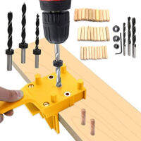 38Pcs ไม้ Doweling Jig Kit 6/8/10มม.มือถือไม้ Dowel เครื่องช่วยเจาะสำหรับสว่าน