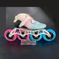 Super Fashion Original ZODOR Knob Locking Rainbow Effect Inline Speed Skates Shoes with Ultralight Alloy Base 85A 110mm Wheels Training Equipment