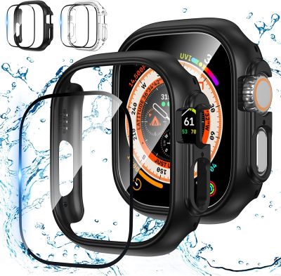 Screen Protector for Apple Watch Case 49mm Accessories Anti Fog Tempered Glass Hard PC Protector Bumper Cover Apple watch Ultra