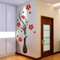 3D DIY Vase Flower Tree Wall Stickers Crystal Arcylic Room Wall Art Decal Home Decor 80*40cm 2023 Gift Drop shipping HOT Wall Stickers  Decals