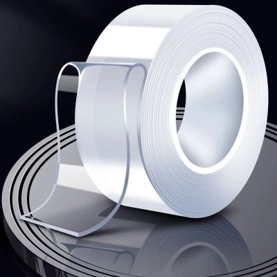 卐 Nano tape 1M/2M/3/5M Nano Tape Double Sided Tape Transparent NoTrace Reusable Waterproof Adhesive Tape Cleanable Home gekkotape