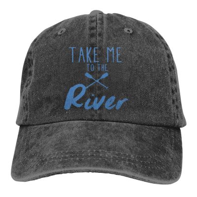 Unisex Adult Baseball Cap Take Me To The River Retro Washed Dyed Cotton Adjustable Denim Cap Sun Hat