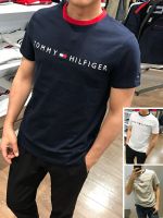 ❁ Jiuwei genuine global shopping Tommy Hilfiger mens summer simple small logo round neck short-sleeved T-shirt