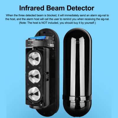 ABE-200F Infrared Beam Detector Home Safety System Anti-theft Alarm Triple Beam Alarm Waterproof Sensors Optical A-xis Angle Adjustable L-ED Digital Display