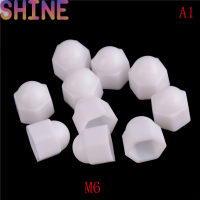 Shine 10x M6 M8 M10 M12 White Dome Bolt NUT Protection ฝาครอบ HEX hexagon