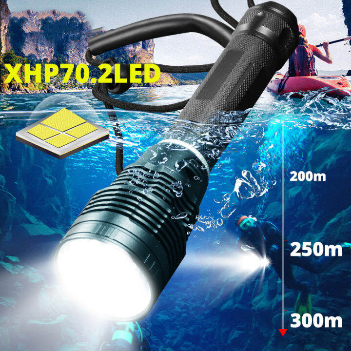 Professional Ipx8 Underwater Diving Light Xhp70 2 Waterproof Scuba Dive