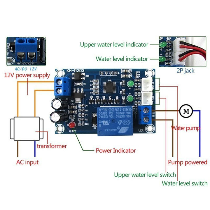 เครื่องควบคุมระดับน้ำอัตโนมัติ-xh-m203-ตัวควบคุมระดับเซนเซอร์ปั๊มน้ำตัวควบคุม