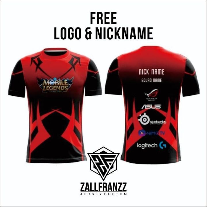 Mlbb PubGM Free Fire AOV CODM full print gaming Jersey costume