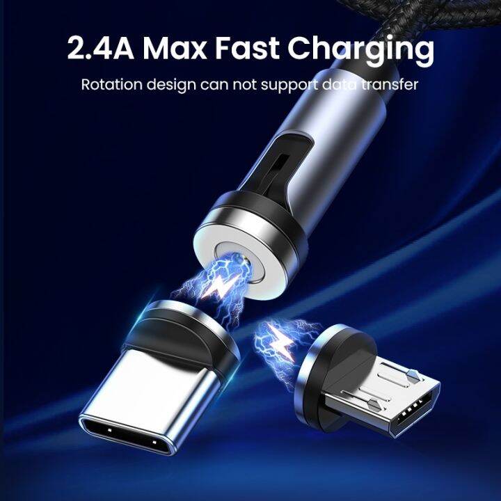 ugreen-สายชาร์จ-usb-แม่เหล็ก-หมุนได้-540-องศา-micro-usb-type-c-สําหรับชาร์จศัพท์