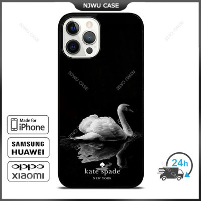 KateSpade Swan Lake Phone Case for iPhone 14 Pro Max / iPhone 13 Pro Max / iPhone 12 Pro Max / XS Max / Samsung Galaxy Note 10 Plus / S22 Ultra / S21 Plus Anti-fall Protective Case Cover