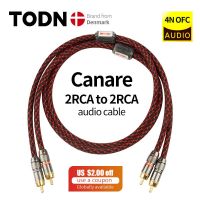 Canare สายเสียง RCA 1คู่2 RCA ถึง2สายเคเบิลเชื่อมต่อ RCA HIFI สเตอริโอ4N OFC ตัวผู้ไปยังตัวผู้สำหรับ DAC TV