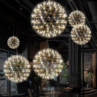 Firework chandelier lighting Stainless Steel modern round chandelier indoor house Kitchen decor sphere hanging lamp fixtures