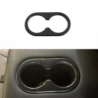 № Car Carbon Fiber Rear Seat Water Cup Holder Decoration Frame Cover Trim Fit For Ford F150 2022 2023