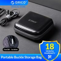 【คุณภาพสูง】ORICO Headphone Case Bag Portable Earphone Earbuds Hard Box Storage for Memory Card USB Cable Organizer Mini Earphone Bag-Black（PBS95）