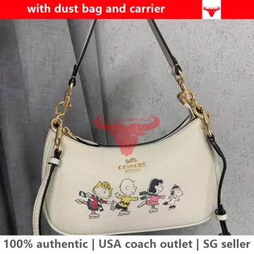 Authentic Coach X Peanuts Teri Shoulder Bag In Signature Canvas